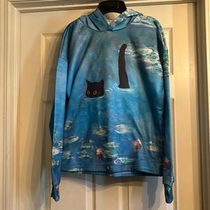 Cat in pond hoodie